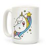 Unicorn Drinking Wine On Rainbow Coffee Mug