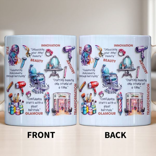 Unleashing Your Inner Beauty With Hairdryer, Scissors & Makeup Brushes - Personalized Custom Coffee Mug - JBS095_MG