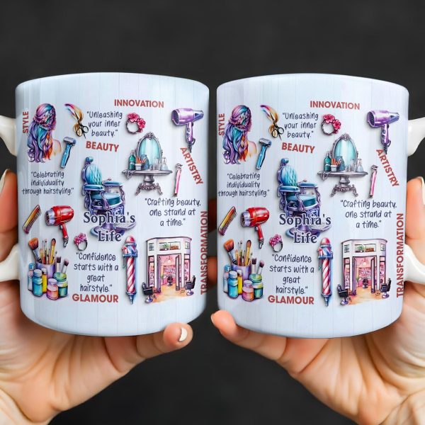Unleashing Your Inner Beauty With Hairdryer, Scissors & Makeup Brushes - Personalized Custom Coffee Mug - JBS095_MG