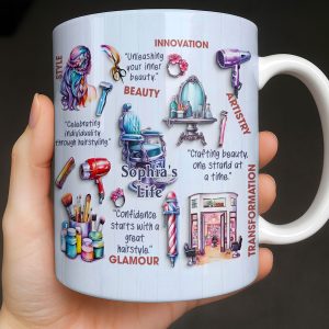 Unleashing Your Inner Beauty With Hairdryer, Scissors & Makeup Brushes - Personalized Custom Coffee Mug - JBS095_MG