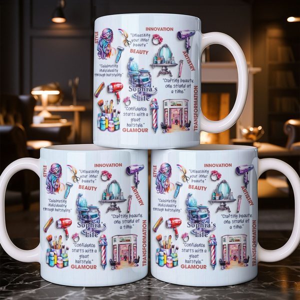 Unleashing Your Inner Beauty With Hairdryer, Scissors & Makeup Brushes - Personalized Custom Coffee Mug - JBS095_MG