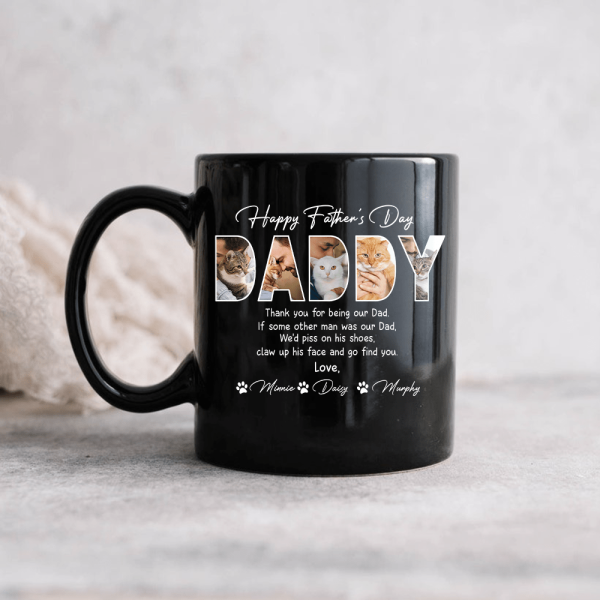 Upload Photo Happy Father's Day For Cat Lover Dark Mug TH10 890909