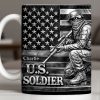 U.S. Soldier With American Flag - Personalized Custom Coffee Mug - VTR004_MG