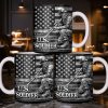 U.S. Soldier With American Flag - Personalized Custom Coffee Mug - VTR004_MG
