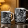 U.S. Soldier With American Flag - Personalized Custom Coffee Mug - VTR004_MG