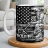 U.S. Soldier With American Flag - Personalized Custom Coffee Mug - VTR004_MG