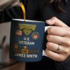 U.S. Veteran, Military Uniform, American Flag And Military Badges - Personalized Custom Coffee Mug - OFC002_MG