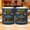 U.S. Veteran, Military Uniform, American Flag And Military Badges - Personalized Custom Coffee Mug - OFC002_MG