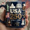 USA 250th Anniversary - Personalized White Edge-To-Edge Mug - Anniversary Gift For Patriots NL122