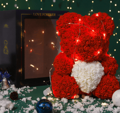 Valentine Foam Forever Rose Teddy Bear