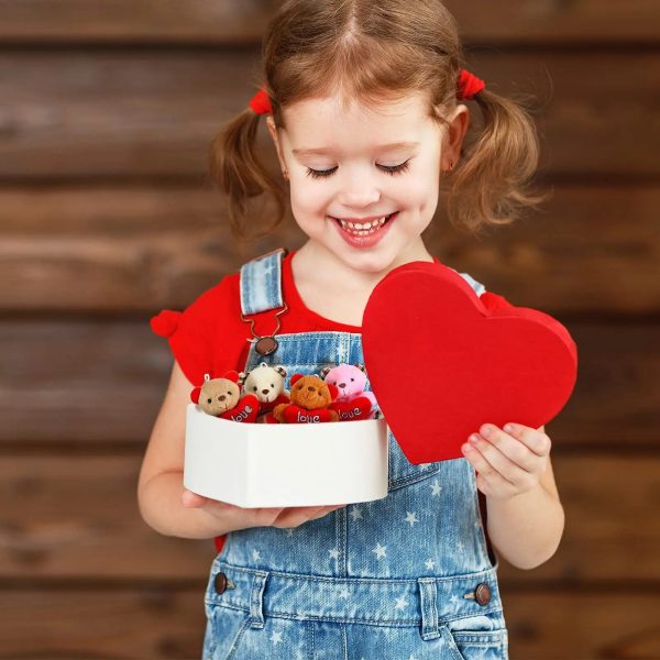 Valentine Small Plush Bear with Heart Soft Stuffed Toy