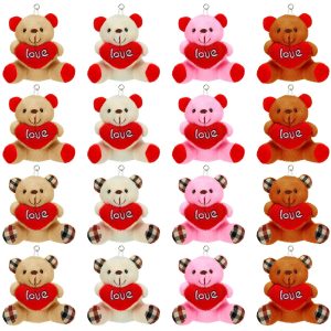 Valentine Small Plush Bear with Heart Soft Stuffed Toy