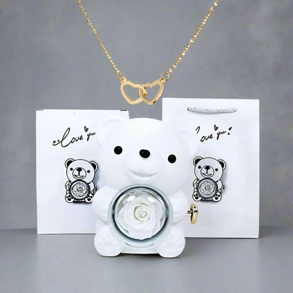 Valentine'S Day Rose Bear Necklace