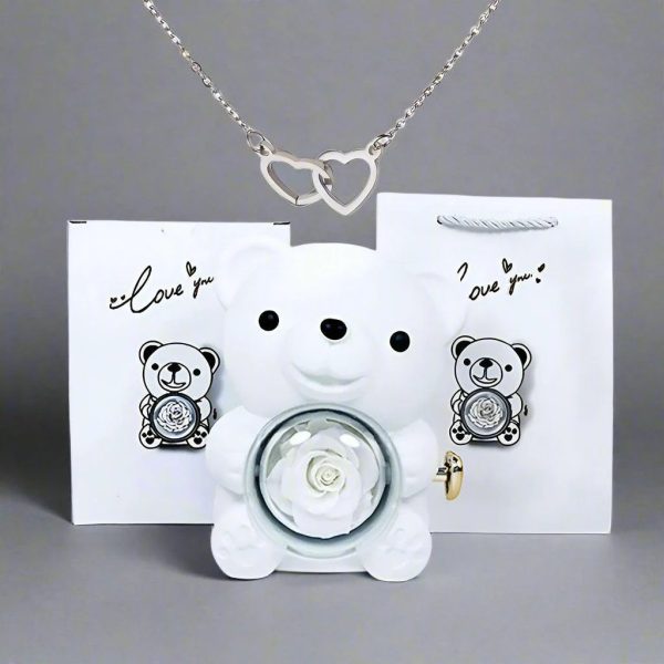 Valentine'S Day Rose Bear Necklace