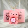 Valentine'S Day Rose Bear Necklace