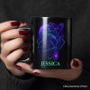 Vaporwave Plague Doctor Personalized Mug, Retro Neon Horror Vibes Halloween Gift with Custom Name