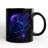Vaporwave Plague Doctor Personalized Mug, Retro Neon Horror Vibes Halloween Gift with Custom Name