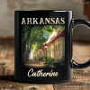 Vintage Arkansas State Hot Springs Personalized Mug, Bathhouse Row Gift and Scenic Landmark Keepsake Souvenir with Custom Name