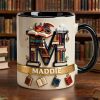 Vintage Book Dragon Alphabet Initial Letter Accent Mug, Personalized Gifts For Book Lovers 02qhdt231225