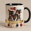 Vintage Book Dragon Alphabet Initial Letter Accent Mug, Personalized Gifts For Book Lovers 02qhdt231225