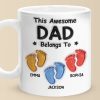 Walking Through Life With Dad - Family Personalized Custom 3D Inflated Effect Printed Mug - Father's Day, Gift For Dad, Grandpa