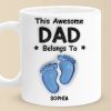 Walking Through Life With Dad - Family Personalized Custom 3D Inflated Effect Printed Mug - Father's Day, Gift For Dad, Grandpa
