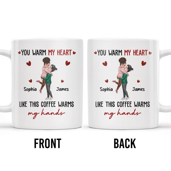 Warm My Heart Coffee Warms My Hands Mug - Personalized Custom Coffee Mug - CPL281_MG