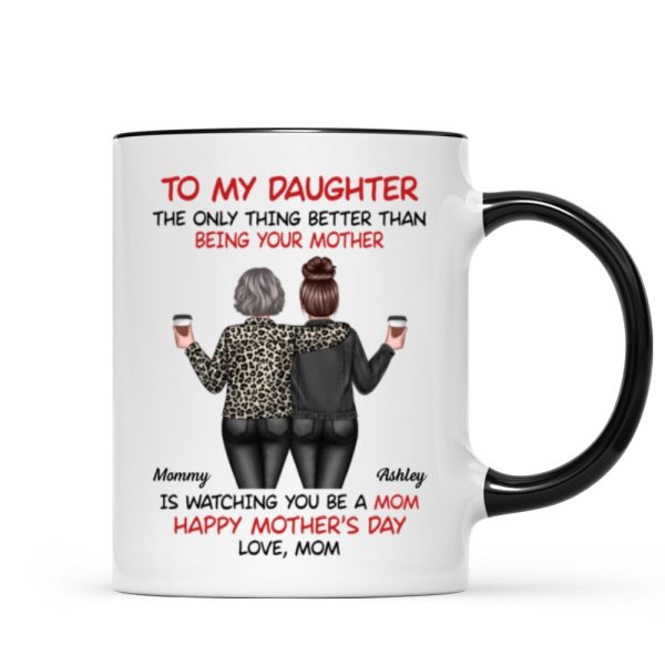 Watching My Daughter Being a Mom Personalized Mug, Heartfelt 2025 Gift For Daughter