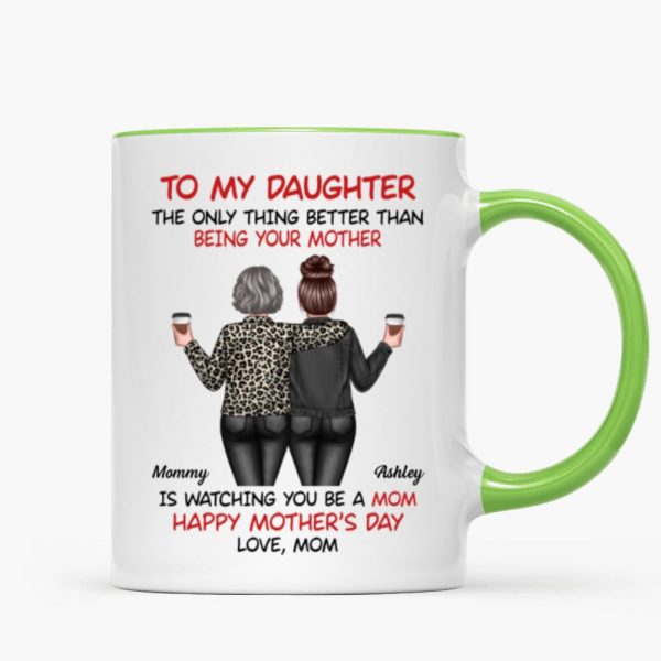 Watching My Daughter Being a Mom Personalized Mug, Heartfelt 2025 Gift For Daughter