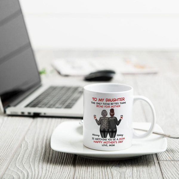 Watching My Daughter Being a Mom Personalized Mug, Heartfelt 2025 Gift For Daughter