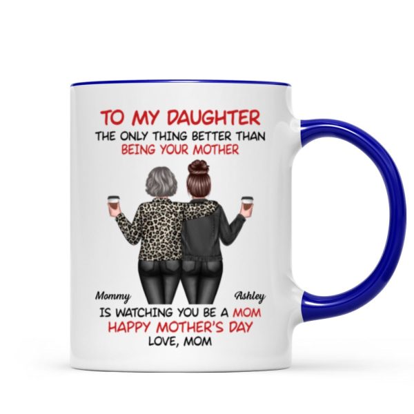 Watching My Daughter Being a Mom Personalized Mug, Heartfelt 2025 Gift For Daughter