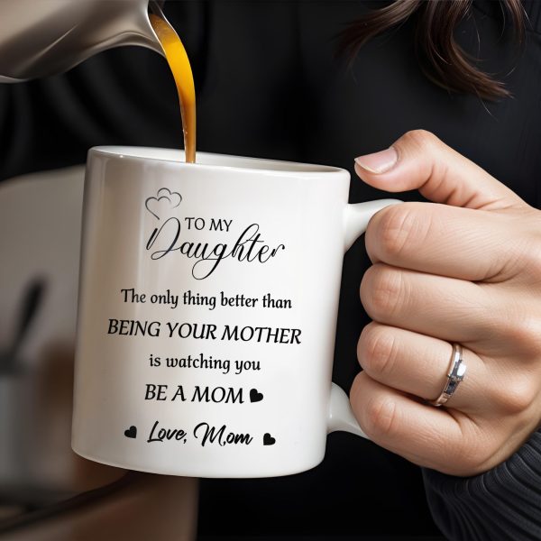 Watching You Be A Mom Heart and Flowers Design - Personalized Custom Coffee Mug - DAU097_MG