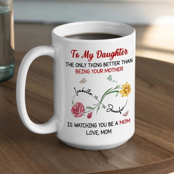 Watching You Be A Mom My Daughter - Personalized Ceramic Mug - Gift For Mom, Mother | HN02