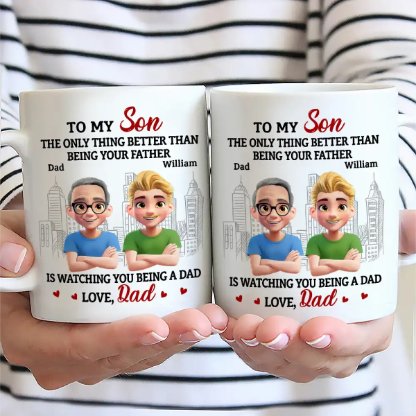Watching You Being A Mom Dad To Daughter - Personalized Mug