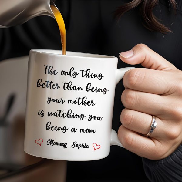 Watching You Being A Mom Heartfelt Quote Mug - Personalized Custom Coffee Mug - MOM035_MG