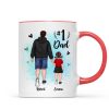 Watercolor Back View Dad And Son Daughter Kids Walking #1 Dad Personalized Mug
