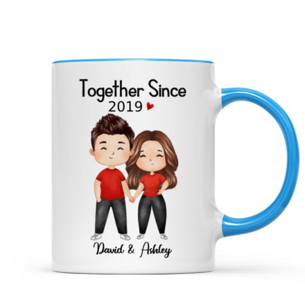 Watercolor Chibi Couple Standing Gift For Him For Her Personalized Mug
