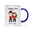 Watercolor Chibi Couple Standing Gift For Him For Her Personalized Mug