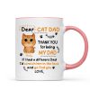 Watercolor Cute Cats Dear Cat Dad Thank You Gift For Cat Dad Cat Lovers Personalized Mug