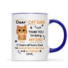 Watercolor Cute Cats Dear Cat Dad Thank You Gift For Cat Dad Cat Lovers Personalized Mug