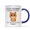 Watercolor Cute Cats Good Morning Cat Human Servant Personalized Mug