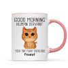 Watercolor Cute Cats Good Morning Cat Human Servant Personalized Mug