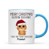 Watercolor Cute Cats Merry Christmas Human Servant Personalized Mug