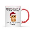 Watercolor Cute Cats Merry Christmas Human Servant Personalized Mug