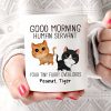 Watercolor Cute Cats Walking Good Morning Cat Human Servant Personalized Mug