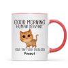 Watercolor Cute Cats Walking Good Morning Cat Human Servant Personalized Mug