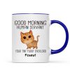 Watercolor Cute Cats Walking Good Morning Cat Human Servant Personalized Mug