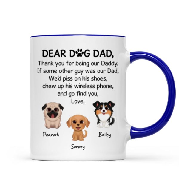 Watercolor Cute Dogs Dear Dog Dad Gift Personalized Mug