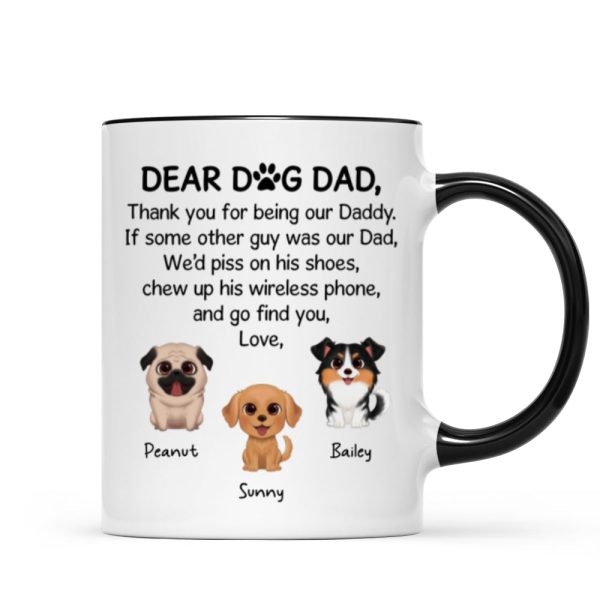 Watercolor Cute Dogs Dear Dog Dad Gift Personalized Mug
