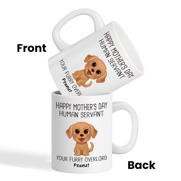 Watercolor Cute Dogs Happy Mother's Day Human Servant Personalized Mug, Gift For Dog Mom, Dog Lovers